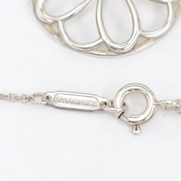 Tiffany & Co. Diamond Flower Circle Necklace 16" Silver 925 Auth w/Bag #24588 - Picture 5 of 7